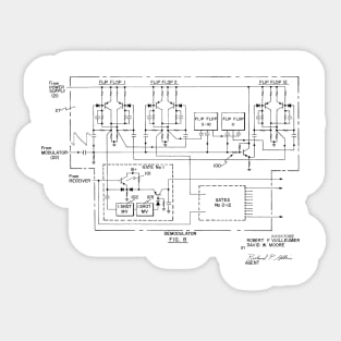 Bio-instrumentation Apparatus Vintage Patent Hand Drawing Sticker